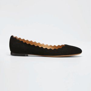 CHLOE - Black Suede Ballerina Flat - Size US 6.5/ EU 37